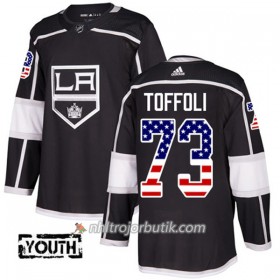 Män Ishockey Los Angeles Kings Tröja Tyler Toffoli 73 Adidas 2017-2018 Svart USA Flag Fashion Authentic